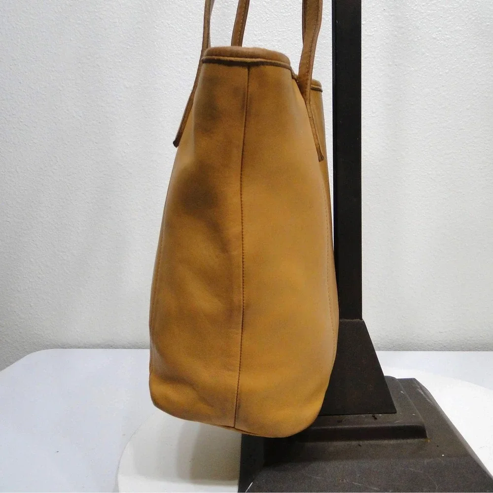 Vintage Coach Tan Leather Tote Bag 9077 Made in USA Shoulder Bag Handbag